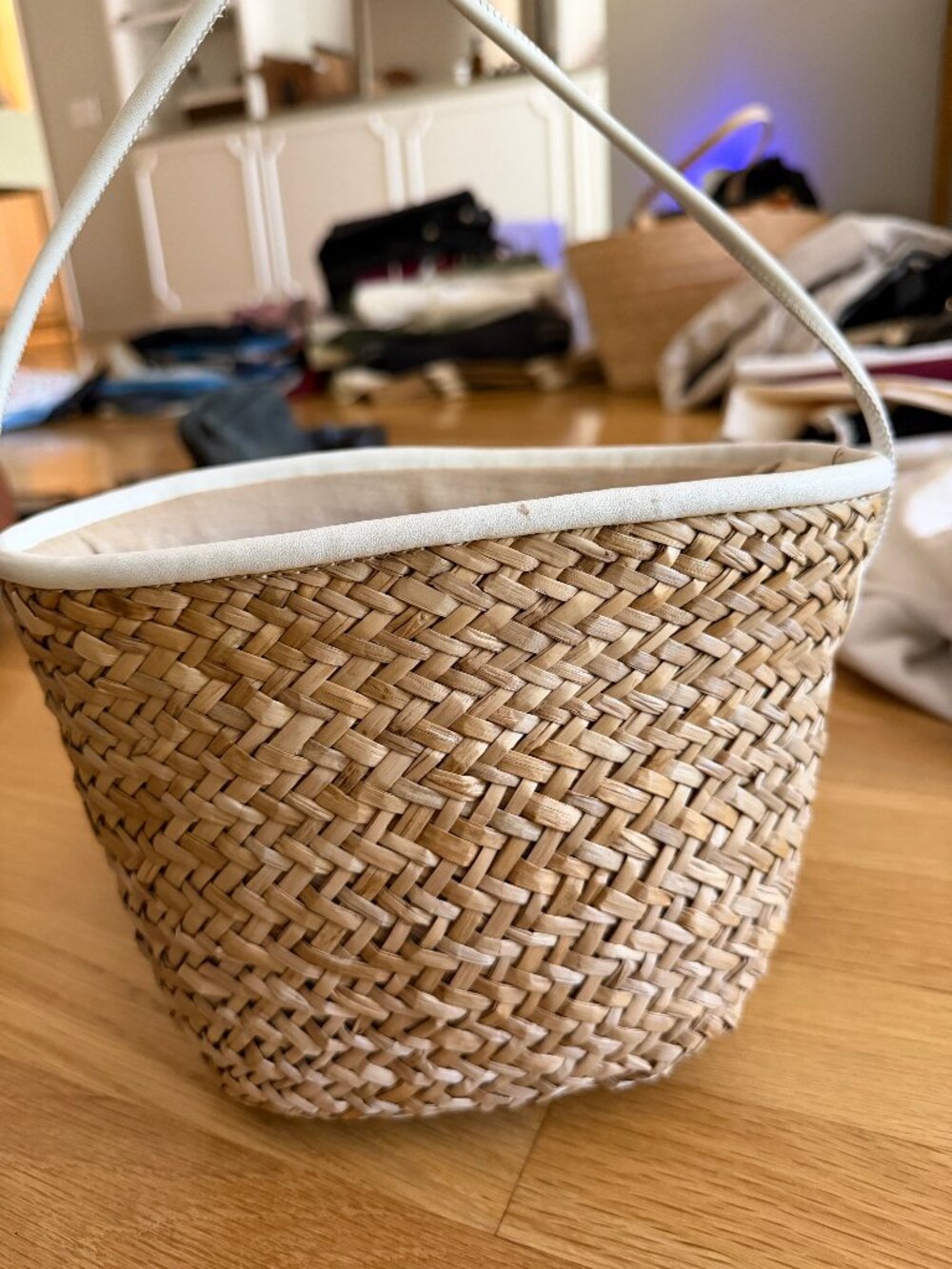 Claudie Pierlot Woven Straw Crossbody Bag